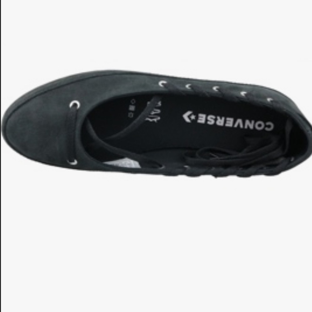 Converse Black Lace-Up Women's Flats - Picture 3 of 8